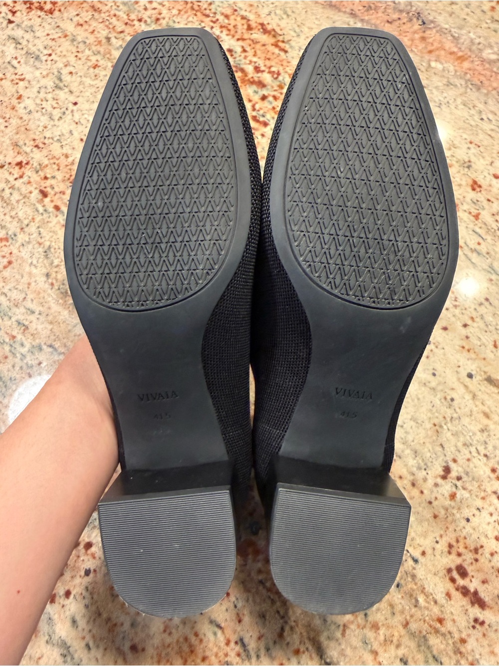 Vivaia Square Toe Chunky Heel Megan Women’s US 10.5 EU 41.5 Black Stress Free - Picture 11 of 14